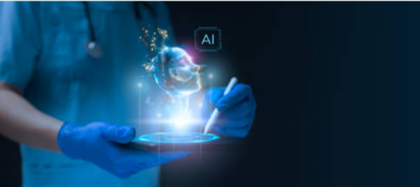 A doctor analyzing test results